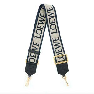 Loewe  Calfskin Jacquard Anagram Strap Navy